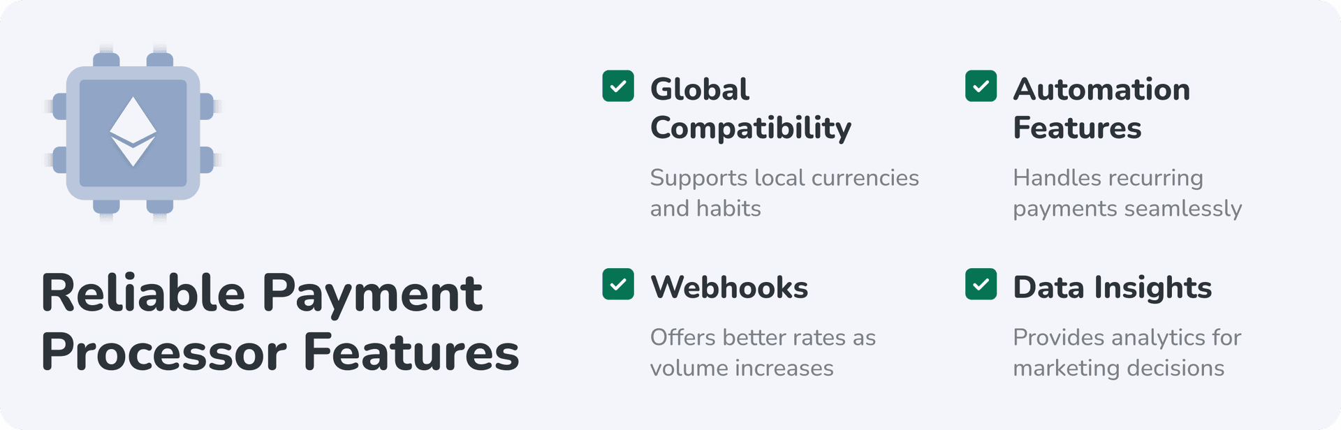 reliable payment processor features